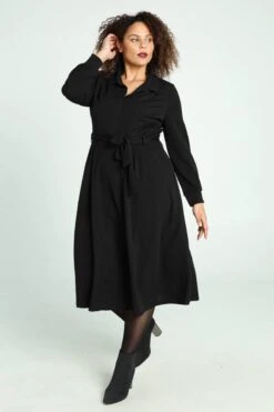 Promiss Halflange, Effen Uitlopende Jurk -Trendyo Trendy Winkel 799x1200 405