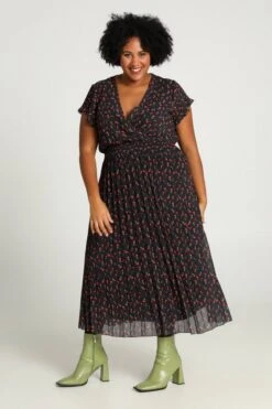 Paprika Lange Plisséjurk Met Tulpenmotief -Trendyo Trendy Winkel 799x1200 75