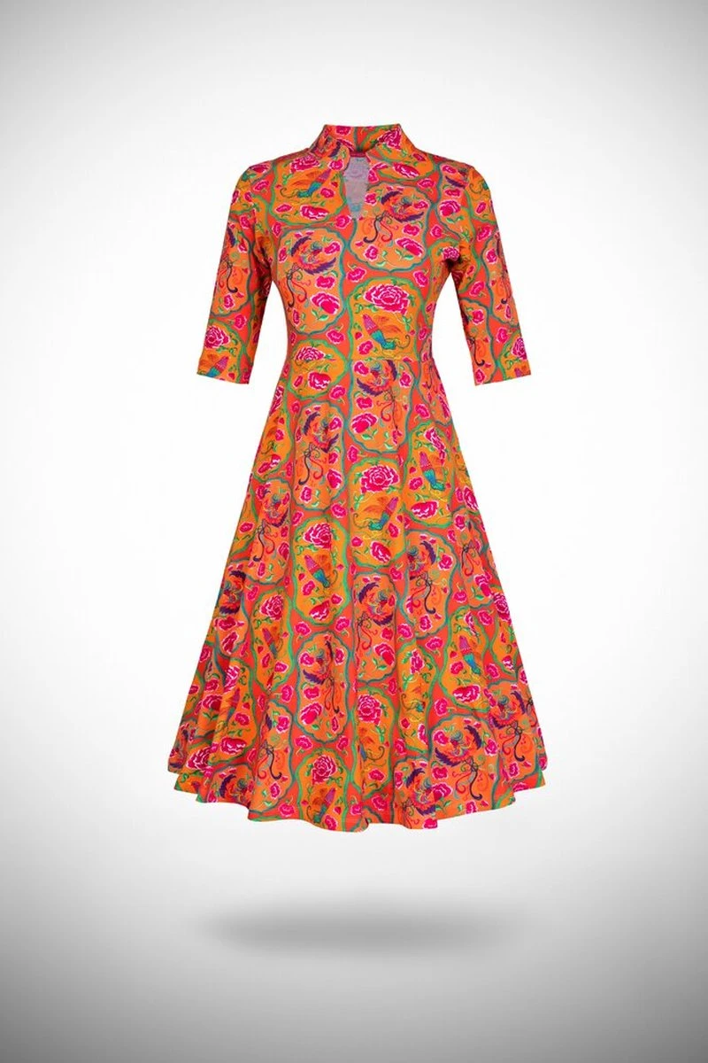 Swing Jurk Bangkok Driekwart Mouw Peranakan 3 Swing Jurk Bangkok Driekwart Mouw Peranakan