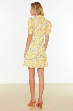 Trendyol Vrouwen Ballon Mouw Reverskraag Schaatser Jurk -Trendyo Trendy Winkel 800x1200 1067