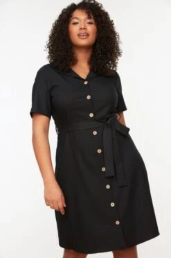 Trendyol Vrouwen Standaard Mouw Reverskraag Overhemdjurk Plus Size Jurk -Trendyo Trendy Winkel 800x1200 1073