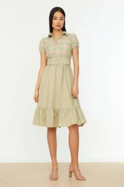 Trendyol Vrouwen Ballon Mouw Kraag Schaatser Jurk -Trendyo Trendy Winkel 800x1200 1080