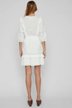 Vila Jurk Viakacia 3/4 V-neck Short Dress/wc 14083703 Cloud Dancer Dames Maat - 44 -Trendyo Trendy Winkel 800x1200 1088