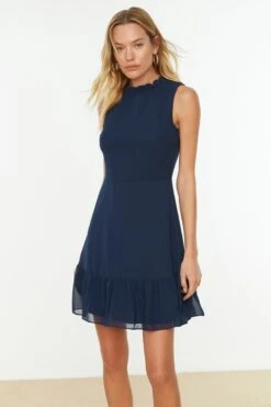 Trendyol Vrouwen Standaard Mouw Staande Kraag A-lijn Jurk -Trendyo Trendy Winkel 800x1200 1169