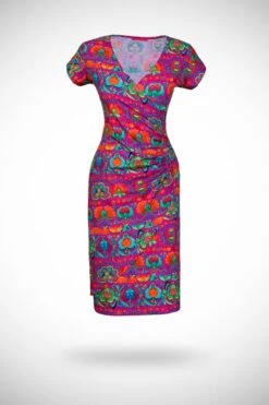 Tricot Wrap Jurk Korte Mouw Artichoke