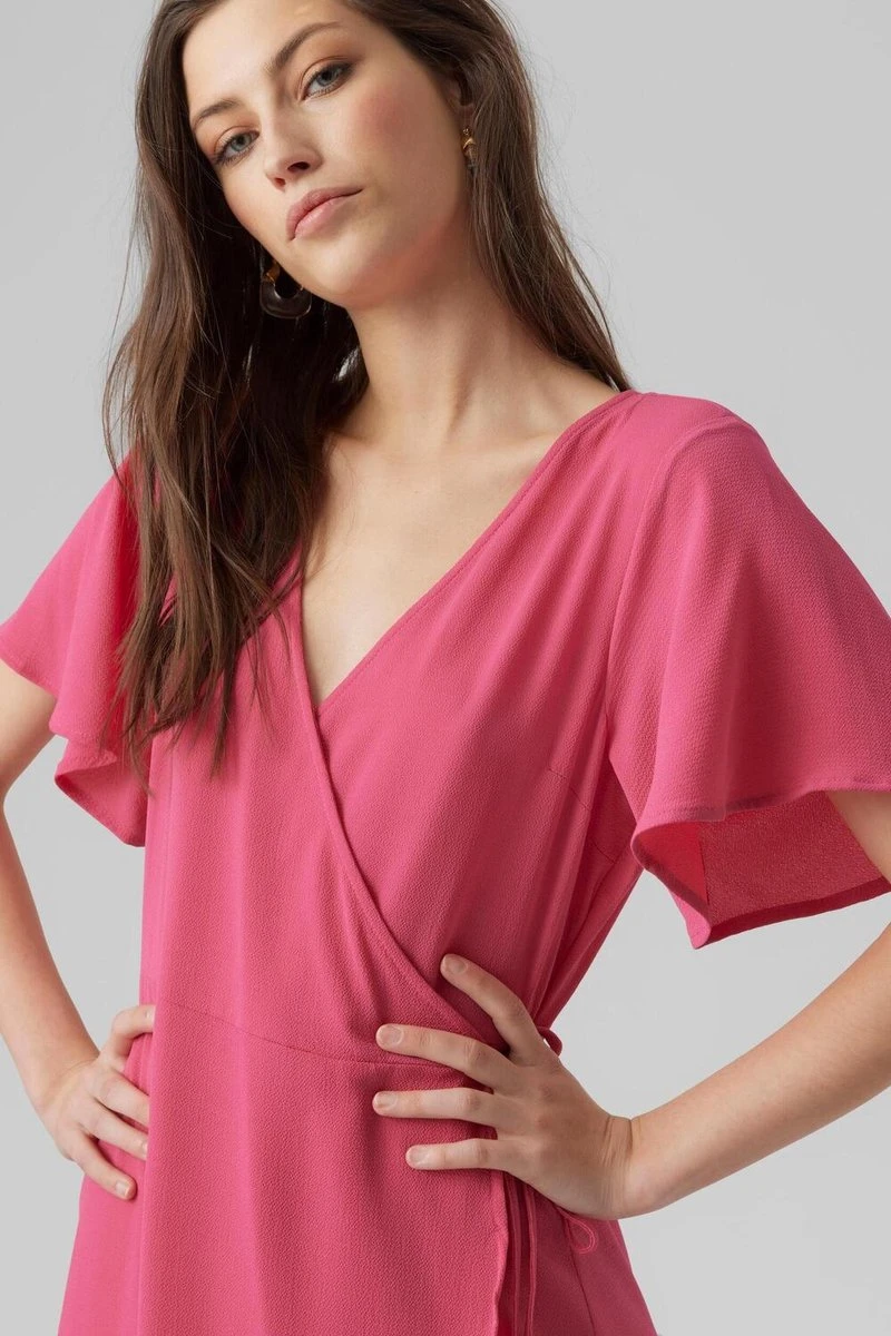 Vero Moda Jurk Vmsaki Ss Calf Wrap Dress Wvn Ga No 10287361 Pink Yarrow Dames Maat - M 6 Vero Moda Jurk Vmsaki Ss Calf Wrap Dress Wvn Ga No 10287361 Pink Yarrow Dames Maat - M - Afbeelding 4