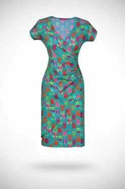 Tricot Wrap Jurk Korte Mouw Summer Jade
