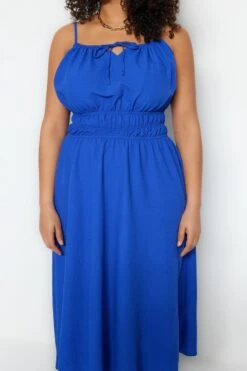 Trendyol Vrouwen Standaard Mouw V-hals Schaatser Grote Maten Jurk -Trendyo Trendy Winkel 800x1200 1378