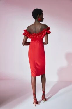 Trendyol Vrouwen Gepofte/ruche Mouw Carmen Kraag Bodycon Jurk -Trendyo Trendy Winkel 800x1200 1450