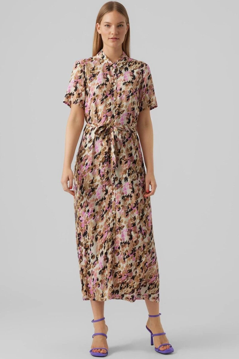 Vero Moda Jurk Vmeasy S/s Long Shirt Dress R1 Wvn 10286792 Tigers Eye/ina Dames Maat - XL 4 Vero Moda Jurk Vmeasy S/s Long Shirt Dress R1 Wvn 10286792 Tigers Eye/ina Dames Maat - XL - Afbeelding 2