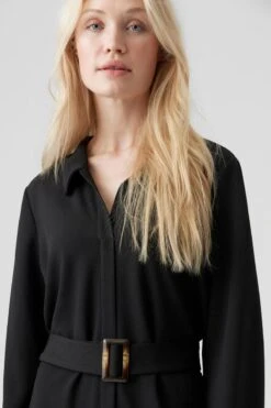 VERO MODA JURK VMPAM L/S SHIRT DRESS JRS BTQ BLACK DAMES MAAT - XL -Trendyo Trendy Winkel 800x1200 1541
