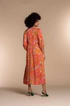 Geisha Jurk Midi Jurk Cultural Vlinderprint 37136 20 Coral/pink Combi Dames Maat - XXL -Trendyo Trendy Winkel 800x1200 155