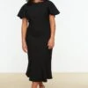 Trendyol Vrouwen Fluit Mouw Ronde Hals Bodycon Plus Size Jurk 1 Trendyol Vrouwen Fluit Mouw Ronde Hals Bodycon Plus Size Jurk -Trendyo Trendy Winkel 800x1200 1614