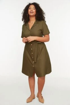 Trendyol Vrouwen Standaard Mouw Reverskraag Overhemdjurk Grote Maten Jurk -Trendyo Trendy Winkel 800x1200 1646