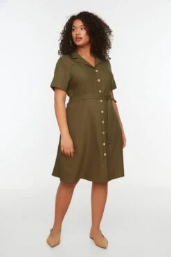 Trendyol Vrouwen Standaard Mouw Reverskraag Overhemdjurk Grote Maten Jurk -Trendyo Trendy Winkel 800x1200 1648