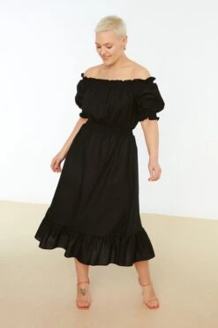 Trendyol Vrouwen Ballon Mouw Carmen Kraag Schaatser Grote Maten Jurk 13 Trendyol Vrouwen Ballon Mouw Carmen Kraag Schaatser Grote Maten Jurk -Trendyo Trendy Winkel 800x1200 1660