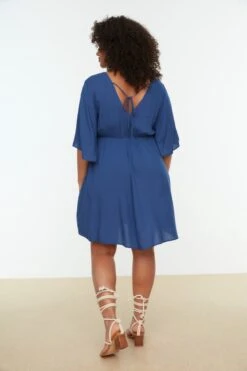 Trendyol Vrouwen Off-shoulder Cache-coeur Omslag Plus Size Jurk -Trendyo Trendy Winkel 800x1200 1674