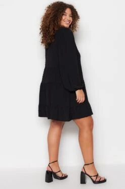 Trendyol Vrouwen Ballon Mouw V-hals Verschuiving Grote Maten Jurk -Trendyo Trendy Winkel 800x1200 1725