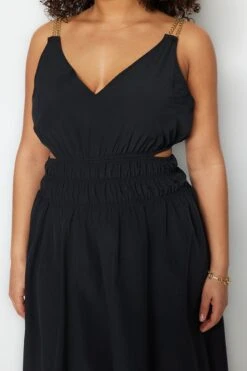 Trendyol Vrouwen Standaard Mouw V-hals Schaatser Grote Maten Jurk -Trendyo Trendy Winkel 800x1200 178