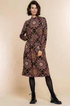 Geisha Jurk Tricot Flowerprint Jurk 27562 20 Fuchsia Combi Dames Maat - XS -Trendyo Trendy Winkel 800x1200 196