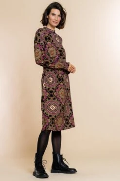 Geisha Jurk Tricot Flowerprint Jurk 27562 20 Fuchsia Combi Dames Maat - XS -Trendyo Trendy Winkel 800x1200 198