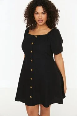 Trendyol Vrouwen Standaard Mouw Vierkante Kraag A-lijn Plus Size Jurk -Trendyo Trendy Winkel 800x1200 213