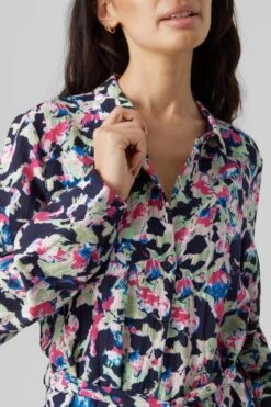 VERO MODA VMBONNI BAY LS CALF SHIRT DRESS WVN LCS Dames Jurk - Maat M -Trendyo Trendy Winkel 800x1200 222