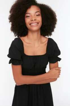 Trendyol Vrouwen Standaard Mouw Vierkante Kraag Schaatser Jurk -Trendyo Trendy Winkel 800x1200 247