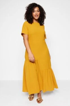 Trendyol Vrouwen Standaard Mouw Ronde Hals Ruche Zoom Grote Maten Jurk -Trendyo Trendy Winkel 800x1200 262