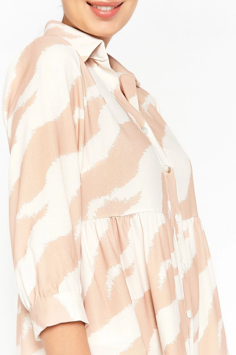 LOLALIZA Babydoll Jurk Met Zebraprint - Beige - Maat 48 5 LOLALIZA Babydoll Jurk Met Zebraprint - Beige - Maat 48 - Afbeelding 3