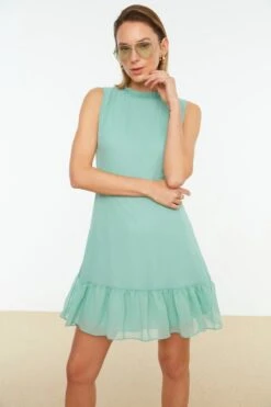 Trendyol Vrouwen Standaard Mouw Staande Kraag A-lijn Jurk -Trendyo Trendy Winkel 800x1200 292