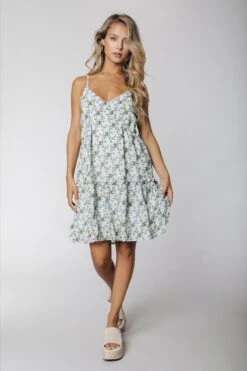 Colourful Rebel Elodie Flower Jurk Blauw Dames - Loose Fit - Polyester - L