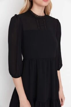 Trendyol Vrouwen Ballon Mouw Staande Kraag Verschuiving Jurk -Trendyo Trendy Winkel 800x1200 362