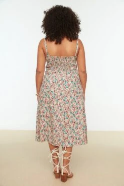 Trendyol Vrouwen Standaard Mouw V-hals Basis Grote Maten Jurk -Trendyo Trendy Winkel 800x1200 369