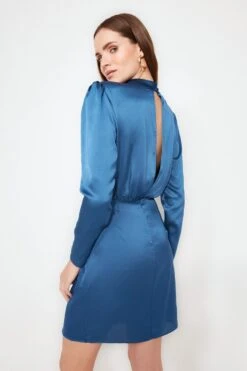 Trendyol Vrouwen Standaard Mouw Staande Kraag Omslag Jurk -Trendyo Trendy Winkel 800x1200 421