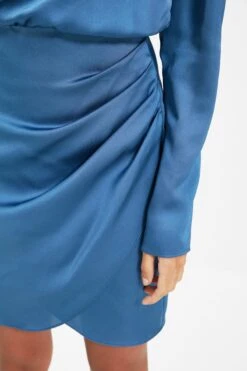 Trendyol Vrouwen Standaard Mouw Staande Kraag Omslag Jurk -Trendyo Trendy Winkel 800x1200 425