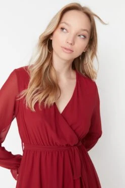 Trendyol Vrouwen Ballon Mouw Cache-coeur Schaatser Jurk -Trendyo Trendy Winkel 800x1200 427