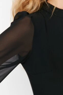 Trendyol Vrouwen Ballon Mouw Staande Kraag A-lijn Jurk -Trendyo Trendy Winkel 800x1200 435