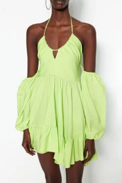 Trendyol Vrouwen Ballon Mouw Vierkante Kraag Schaatser Jurk -Trendyo Trendy Winkel 800x1200 437