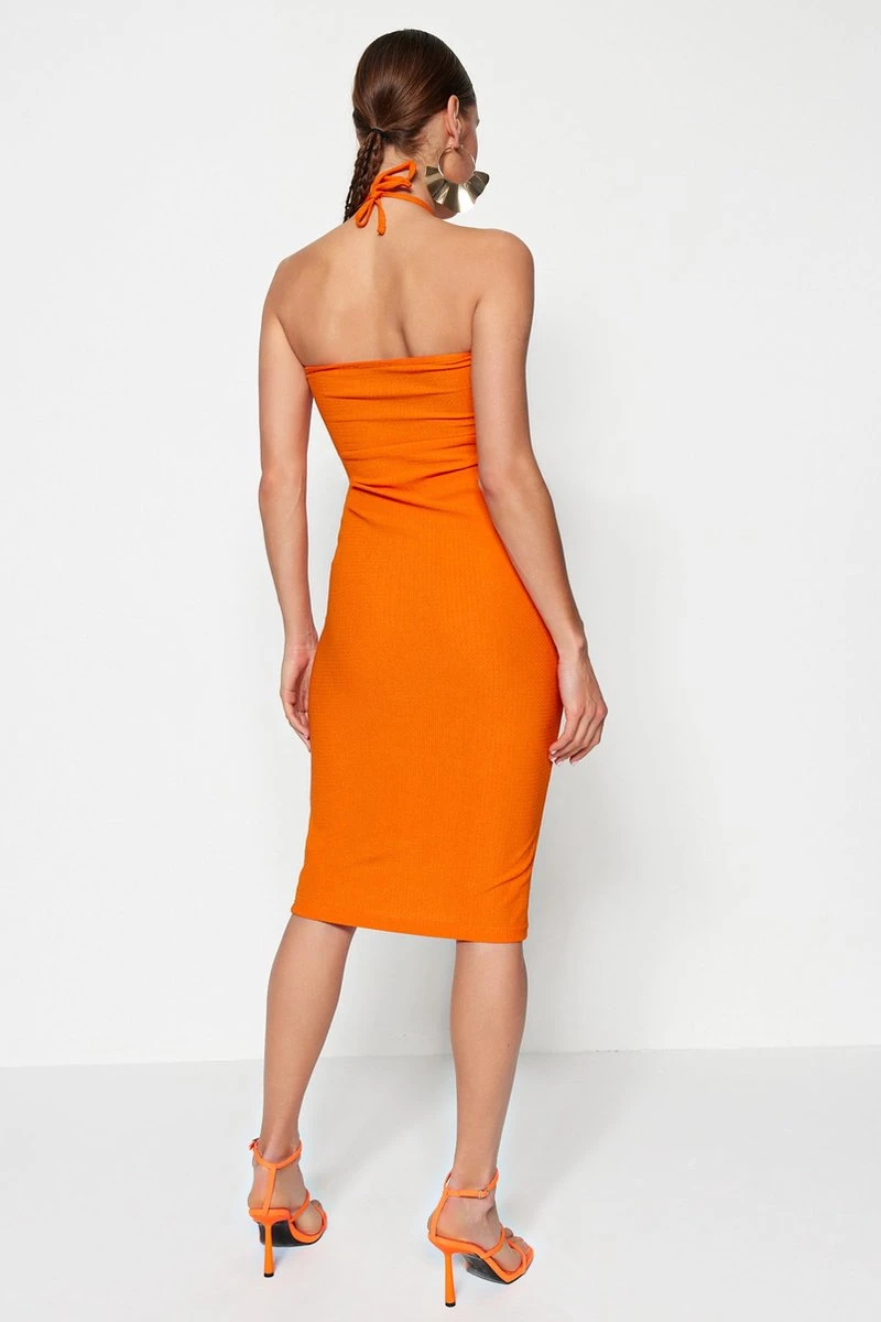 Trendyol Vrouwen Standaard Mouw V-hals Bodycon Jurk 8 Trendyol Vrouwen Standaard Mouw V-hals Bodycon Jurk - Afbeelding 6