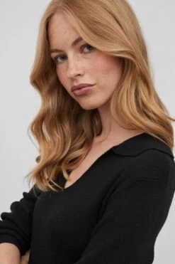 VILA VIMARLA COLLAR L/S KNIT DRESS Dames Jurk - Maat M -Trendyo Trendy Winkel 800x1200 455