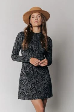 Colourful Rebel Rowan Zebra Jurk Zwart Dames - Slim Fit - Katoen - XL