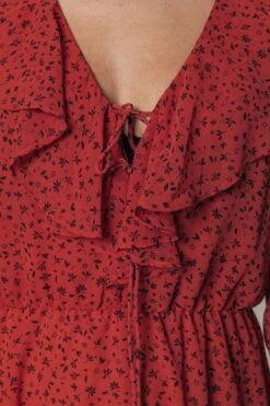 Colourful Rebel Penny Ditzy Floral Jurk Oranje Dames - Wijduitlopende Fit - Polyester - XS -Trendyo Trendy Winkel 800x1200 500