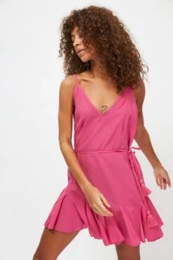 Trendyol Vrouwen Standaard Mouw V-hals A-lijn Jurk -Trendyo Trendy Winkel 800x1200 519