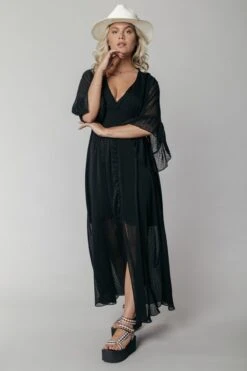 Colourful Rebel Ryan Tape Jurk Zwart Dames - Wijduitlopende Fit - Polyester - XS