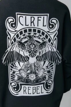 Colourful Rebel Art Eagle Jurk Zwart Dames - Loose Fit - Katoen - M -Trendyo Trendy Winkel 800x1200 609