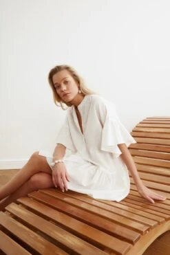 Trendyol Vrouwen Gepofte/ruche Mouw Lieve Schat Aangerimpelde Jurk Jurk -Trendyo Trendy Winkel 800x1200 660