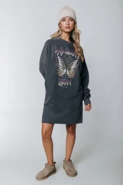 Colourful Rebel Revolution Jurk Grijs Dames - Loose Fit - Katoen - XS