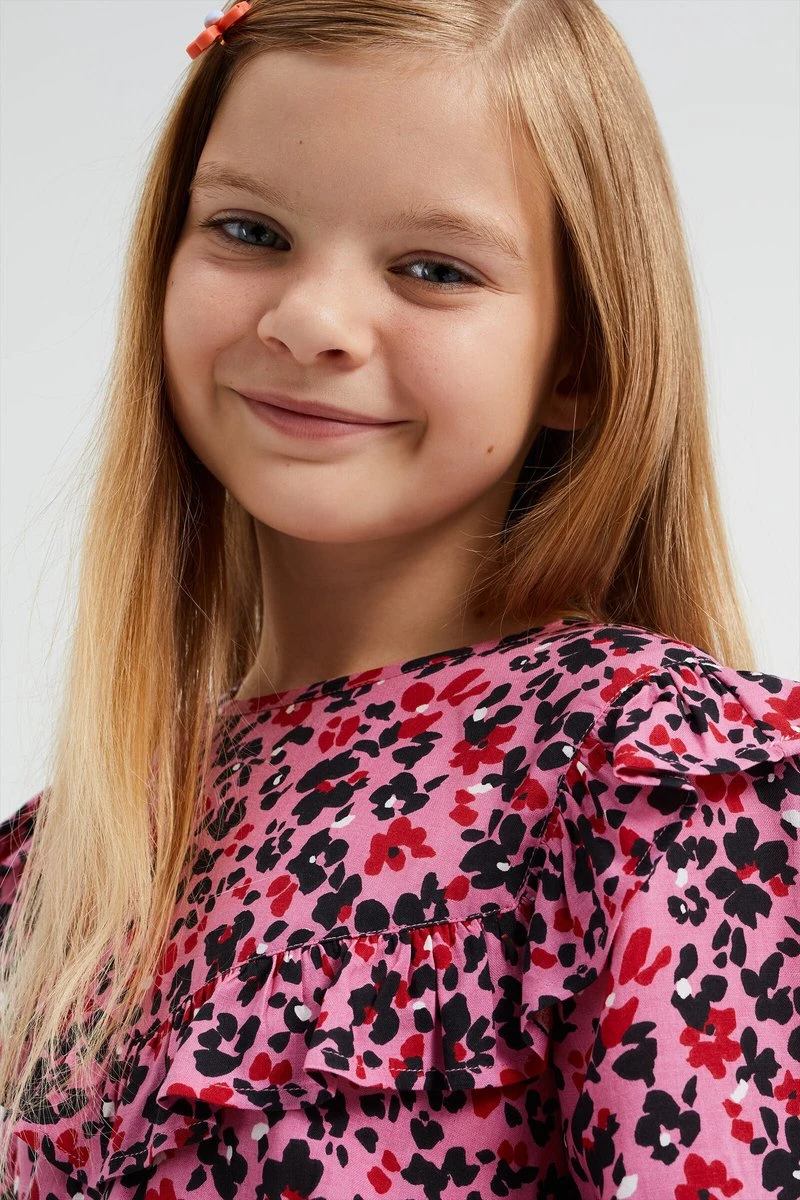 WE Fashion Meisjes Jurk Met Dessin En Volants 7 WE Fashion Meisjes Jurk Met Dessin En Volants - Afbeelding 5