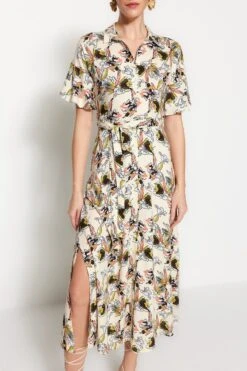 Trendyol Vrouwen Standaard Mouw Kraag Overhemdjurk Jurk -Trendyo Trendy Winkel 800x1200 737